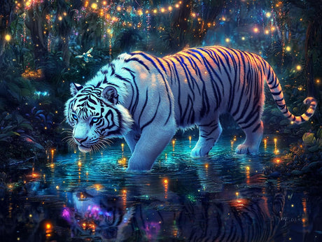 JOASURA Tiger Diamond Painting Kits for Adults,DIY Diamond Art Painting Round Full Drill 12x16in,5D Diamond Dots Art for Beginning Home Wall Decor JOASURA