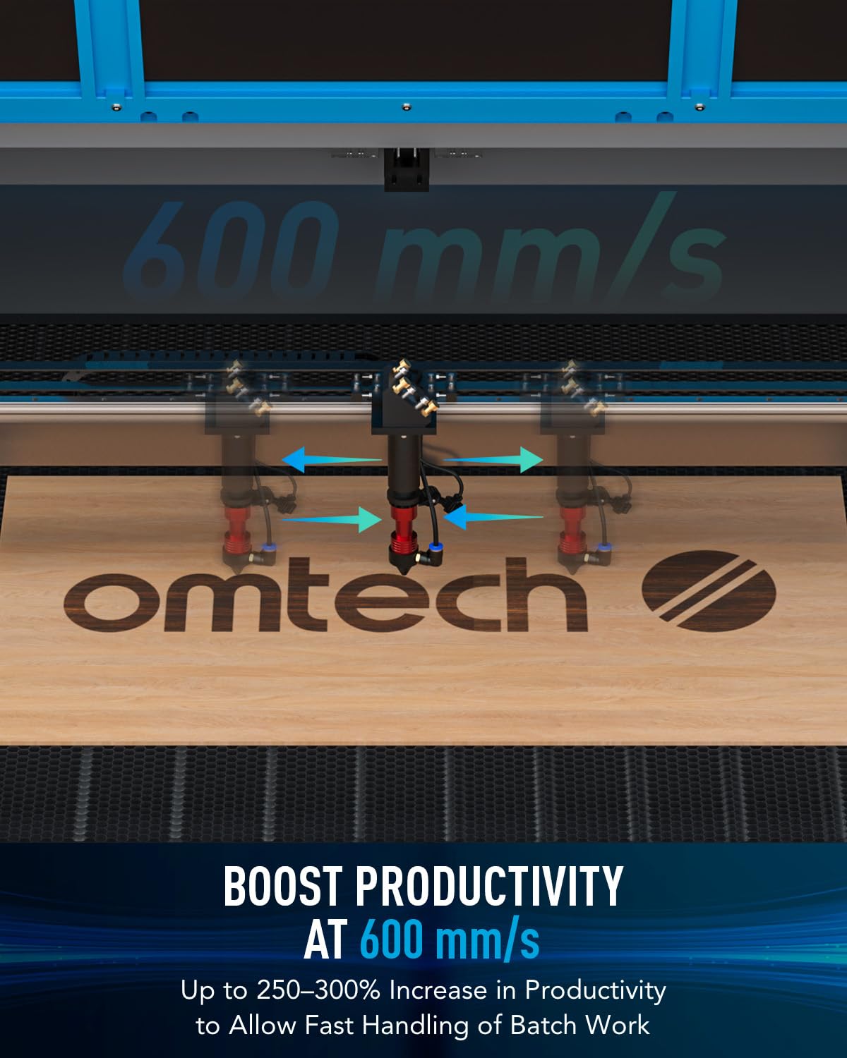 OMTech 150W CO2 Laser Engraver, 40x63 Inch Laser Cutting Machine with Autofocus Autolift 3 Way Pass Air Assist Caster Wheel, Industrial Laser Cutter Engraving Etching Machine for Wood Glass Acrylic