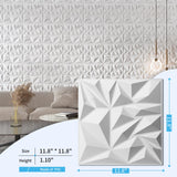 Art3d 33-Pack 3D Wall Panels for Interior Wall Decor, Modern Diamond Textured Accent Wall Paneling for Gaming Living Room TV Wall Background, 12 x 12 inch White Art3d