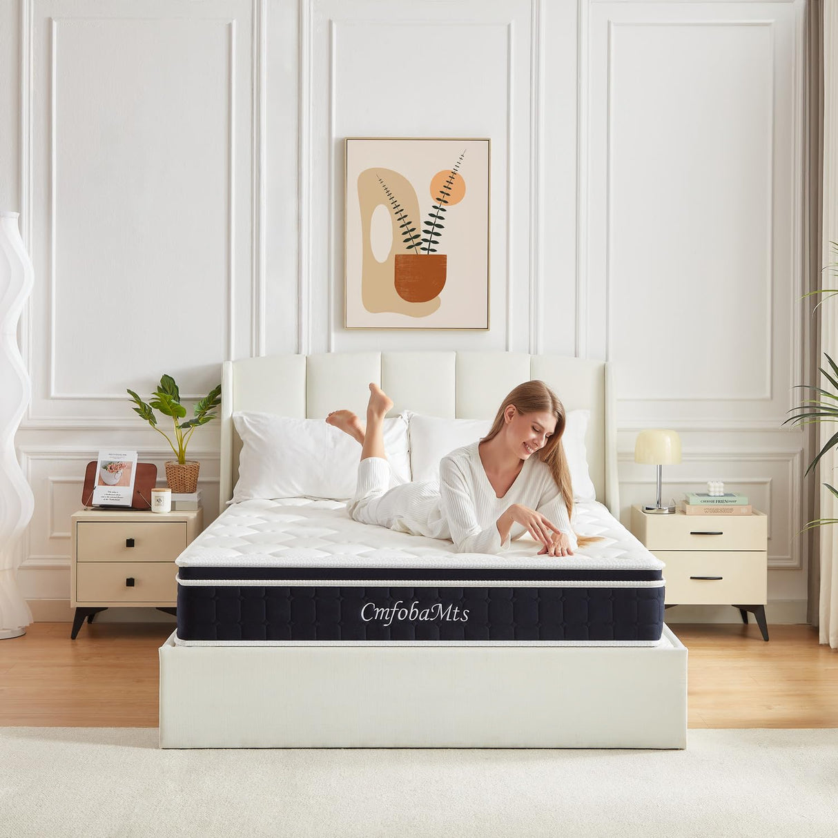 CMFOBAMTS Twin Mattress, 10 Inch Memory Foam Hybrid Mattress in a Box with Independent Spring for Motion Isolation and Pressure Relief, Comfortable Medium Firm Mattress CMFOBAMTS