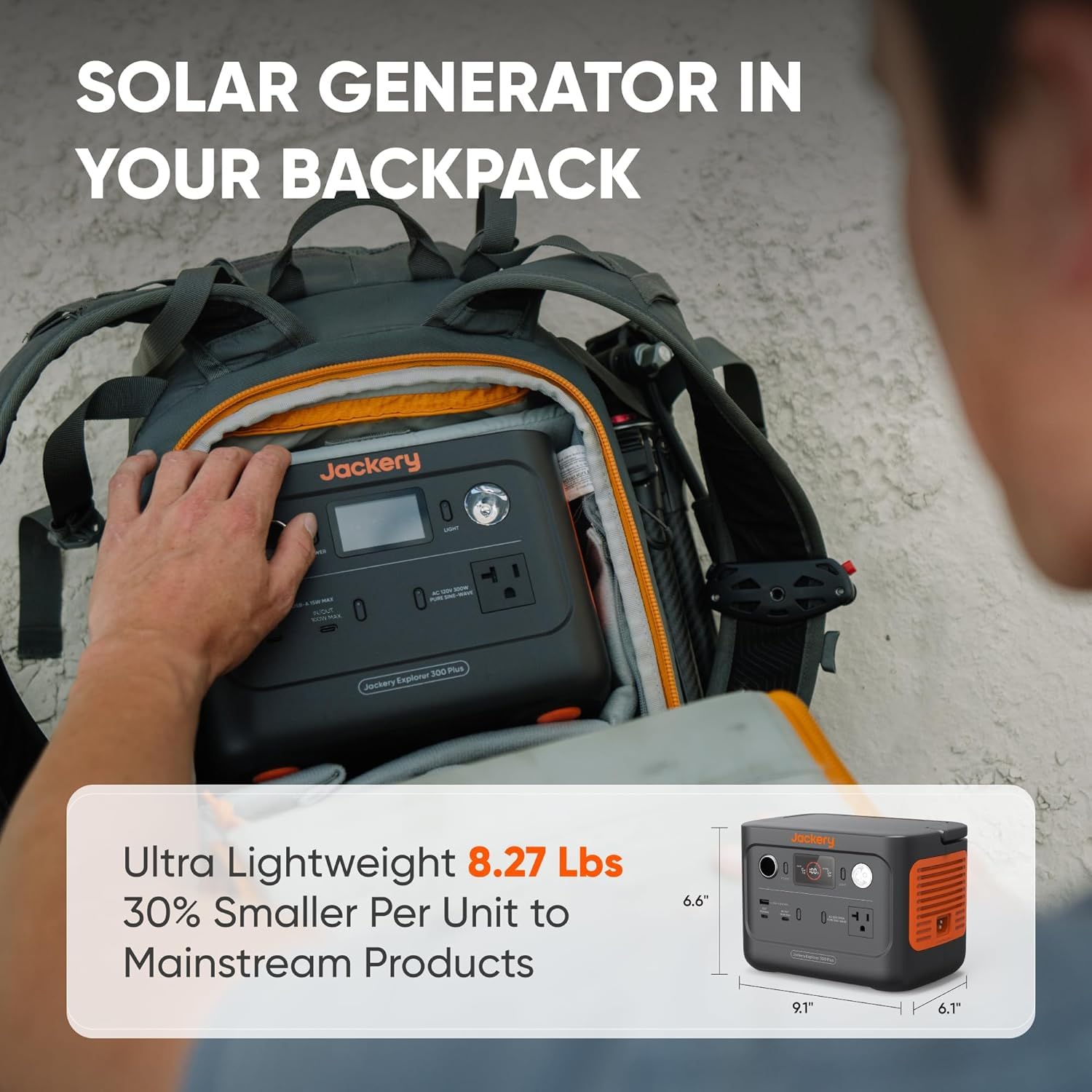 Jackery Explorer 300 Plus Portable Power Station, 288Wh Backup LiFePO4 Battery, 300W AC Outlet, 3.75 KG Solar Generator for RV, Outdoors, Camping, Traveling, and Emergencies (Solar Panel Opti - WoodArtSupply