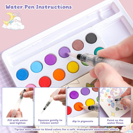 gesboole Paint with Water Coloring Books for Kids Ages 3-5, 4-8 – Cute Coloring Book for Teens,Arts and Crafts for Kids Ages 3 4 5 6 7 8+, Birthday Gift Toys for Girls Boys,Travel Toys -Unicorn gesboole