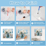 Flowers Paint by Numbers Kit for Adults Beginner, Daisy Paint by Numbers with Frame and Easel, Flower DIY Crafts Painting by Number for Gift Home Wall Decor 9.84x9.84 inch hkejoi