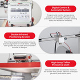 InkSonic 16x24 Inch Large Auto Pneumatic Dual Heat Press Machine, Sliding Side Commercial 40x60cm Heat Press, for DTF & Sublimation Transfer T-Shirt with Infrared Positioning & Movable Stand RocRow