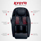 Kyota M380 Genki Massage Chair, Black, Modern Style, Zero-Gravity Recliner, Shiatsu Massage, Voice Controlled, Chromotherapy Lights, 50 x 30 x 40 inches, 200 lbs Weight Capacity Kyota