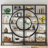 Tribesigns 71 in Geometric 8-Tier Industrial Bookshelf with Metal Frame for Home Office and Living Room Tribesigns