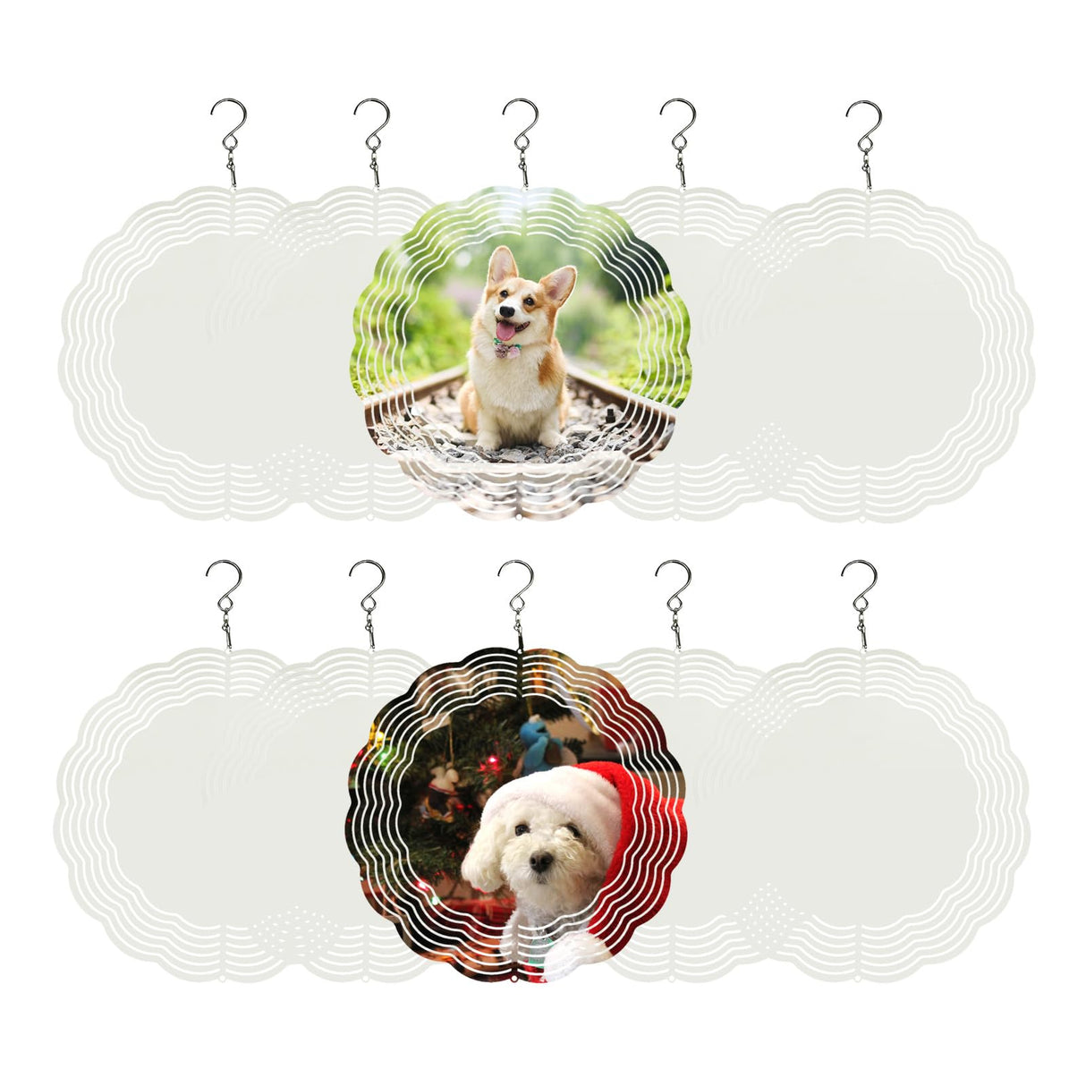 5 Pack Sublimation Wind Spinner Blanks 8 Inch Wind Spinners Sublimation Blanks 3D Aluminum Metal Wind Spinners for Yard and Garden Indoor Outdoor Window Porch Front Door Decoration Round CHONOVO