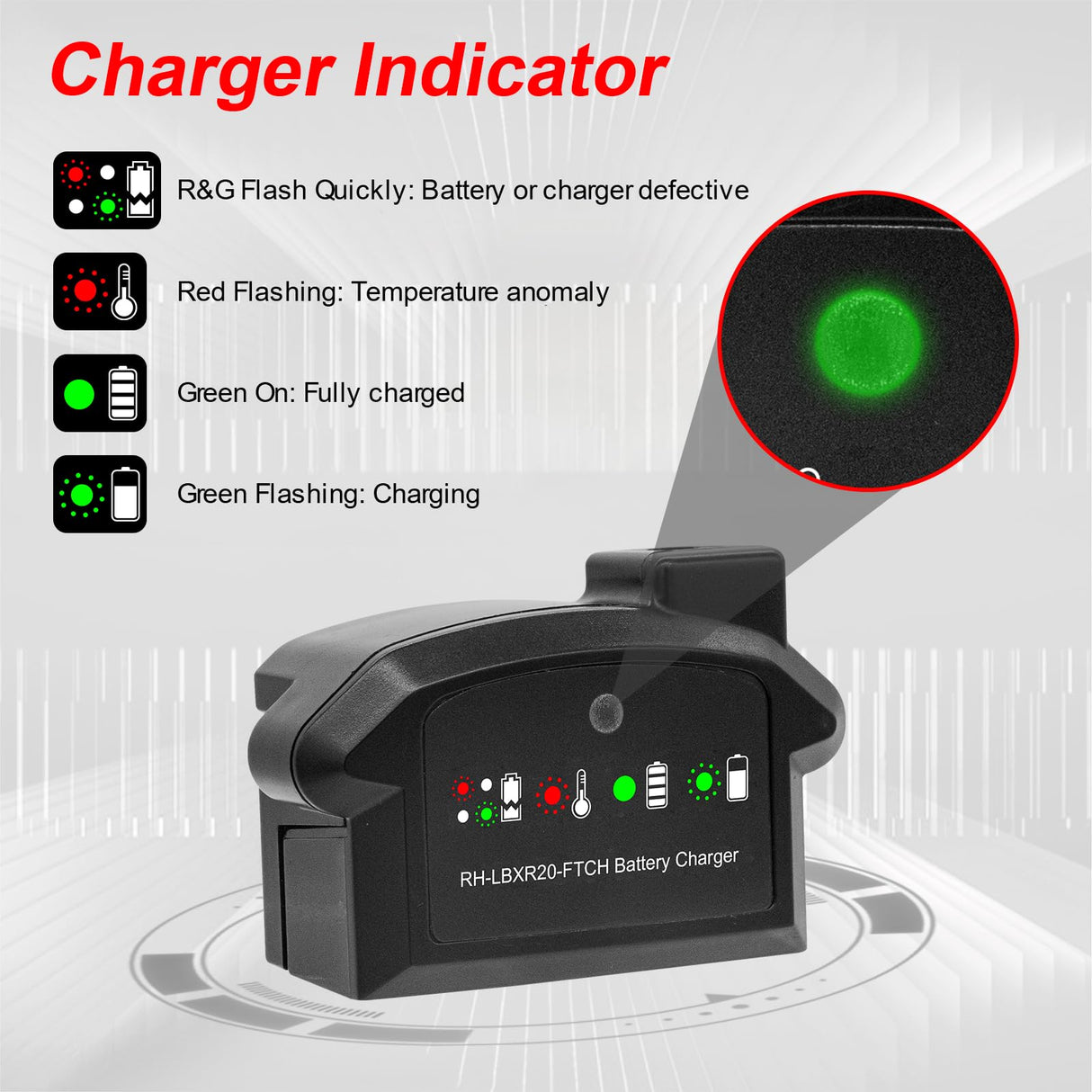 POWTREE LBXR20 20V 3.8Ah Replacement for Black and Decker 20V Max Lithium Battery LB20 LBX20 LBXR2020-OPE LBX4020 Cordless Tools Battery with 20V Black and Decker Battery Charger POWTREE