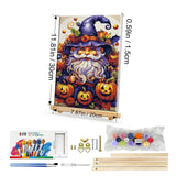 HeeBenor Halloween Paint by Numbers Kit for Adults with Frame, Pumpkin Gnome Paint by Number with Easel, DIY Halloween Gnome Adult Paint by Number Kits on Canvas Framed 8x12 Inch for Home Wall Decor HeeBenor