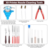 25 Pcs 3D Printer Tools Kit 3D Printing Accessories Include 2 Wire Brush 1 Putty Knife 1 Plastic Shovel 5 Diamond Files 2 Tweezer 10 Needles 1 Plier 1 Funnel 2 Scraper for Cleaning Removing Finishing Minatee