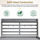 Yaheetech Outdoor Potting Bench, Large Horticulture Work Table Workstation with Storage Cabinet Shelf & Planting Working Console for Patio/Lawn/Garden - Gray Yaheetech