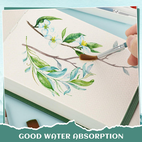 40 Sheets Watercolor Journal 4x6in, 140 lb/300 GSM Watercolor Sketchbook Cold Press Watercolor Paper Watercolor Notebook for Art Painting, Drawing, Mixed Media Prudiut