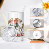 AGH 12 oz Sublimation Tumblers Blanks with Lids and Straws 4 Pack Stainless Steel Straight Skinny Tumblers for Kids Double Wall Vacuum Insulated Tumbler BPA-Free Great DIY Gift for Children AGH