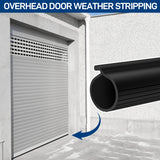 16.5FT Garage Door Bottom Seal Rubber 0.19'' P Bulb Bottom Garage Door Weather Stripping for Overhead Door, Weatherproof Strip Replacement Seal Fits 16.5FT Wide or Smaller Doors (Black) MYFAMIREA