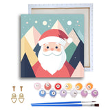 Ginfonr Framed Paint by Numbers Kit for Adults, Christmas Acrylic Paint by Numbers on Canvas, Santa Oil Painting with Brushes, Adults Paint-by-Number Kits for Home Wall Decor (4PCS 8x8inch) Ginfonr