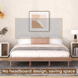 Klwenas Maec Full Size Floating Bed Frame Without Headboard,10.5" Wood Low Profile Platform Bed with Sturdy Slats Support,Noise Free,No Box Spring Needed,Noise-Free,Easy to Assemble (Walnut, Full) Klwenas Maec