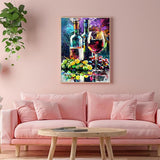 JXAVAXDE 5D DIY Wine Bottles and Glasses with Grape Diamond Art Diamond Dots Full Drill for Home Wall Decor Gift Wine Diamond Painting Kits for Adults Gem Art 16x12 inch JXAVAXDE