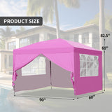 GDY 10x10ft Pop-up Paint Tent, Pink Canopy Tent, Instant Shelter Portable Outdoor Canopies with 4 Removable Side Walls.… GDY