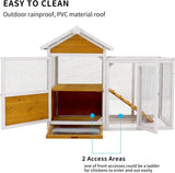 Oykomeoko 48" L Outdoor Duck Coop Wooden Chicken Coop with Nest Box PVC Waterproof Roof (Yellow Brown)（11746） oykomeoko