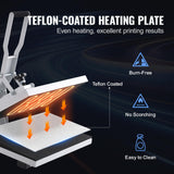 VEVOR Heat Press, 15"x15" T-Shirt Press Machine with Quick Heat-Up, Digital Power Industrial Sublimation for Vinyl Transfer, Efficient High Pressure Device, White VEVOR