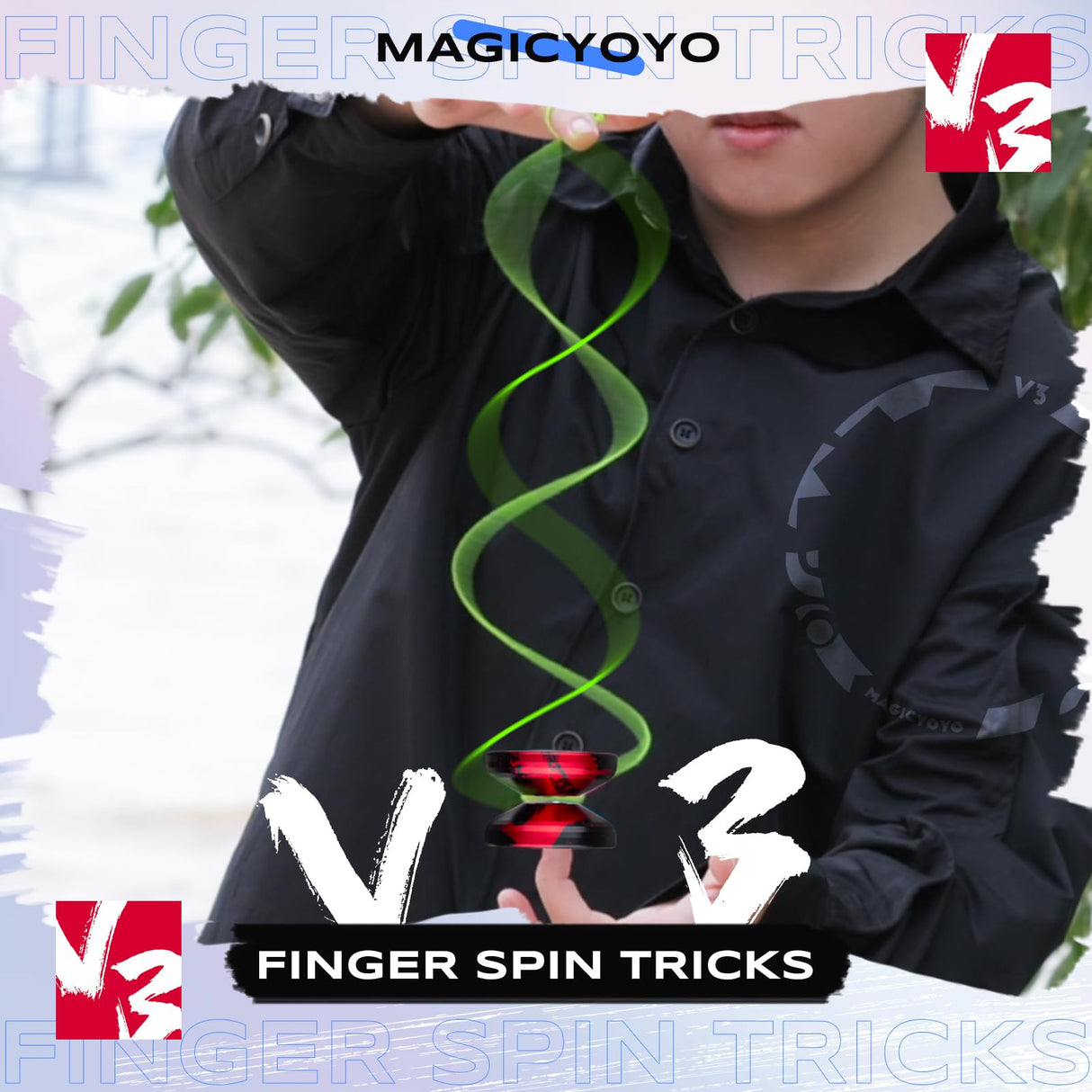MAGICYOYO Professional Responsive Yoyo V3, Metal Yoyo for Kids Beginners Alloy Yoyo for Adults with KK Bearing + Bearing Removal Tool + Axle + Storage Bag + 12 Yoyo Strings (Black Red) MAGICYOYO