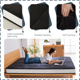 MAXYOYO 6" Extra Thick Floor Futon Mattress, Foldable Mattress Tatami Pad Floor Mattress for Adults Floor Bed Roll Up Mattress Guest Mattress, Black, Twin MAXYOYO