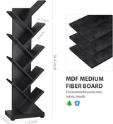 ruboka 8 Tier Tree Bookshelf,8 Shelf Floor Standing Bookcase Display for CDs/Magazine/Books, Retro Bookshelf for Bedroom, Living Room, Office,Balcony,Book Organizer Storage Shelves ruboka