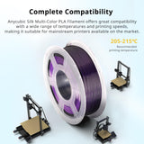 ANYCUBIC Silk Dual Color Pla Filament, 2-in-1 Chrome Coextrusion Color Change 3D Printer Filament 1.75mm Dimensional Accuracy +/- 0.02mm, Silk Texture, 1KG Spool (2.2 lbs), Black Purple ANYCUBIC