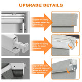 Persilux No Drill No Tools 100% Blackout Roller Shades for Windows,Natural Linen Fabric Cordless Roller Blinds,Custom Blinds for Home,Bedroom,Living Room,Grey-Blackout,Custom Size Persilux