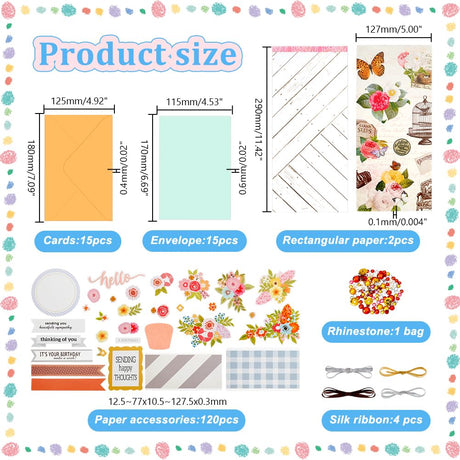 AHANDMAKER Paper Card Making Kits Colorful Handmade Greeting Card Kits for Christmas Day Cards, Easter Cards Birthday Invitation, DIY Envelope & Card Making, Slightly Lighter Color AHANDMAKER