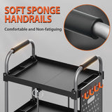 KINGRACK 3 Tier Rolling Tool Cart with Wheels and Ergonomic Handle, Heavy Duty Foldable Utility Service Cart with Organizer Shelf, Multifunctional Storage Organizer, Practical for Home, Office, Garage KINGRACK