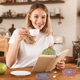 Yeaqee 8 Pcs Diamond Art Bookmarks Mandala Diamond Painting Art Kits for Adults Book Lovers DIY Acrylic Crystal Pendant Bookmark Beginners Home Office Painting Reading Present Yeaqee