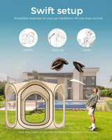 Mars Explo Screen Pop Up House Room Tent, Canopy Sun Shade Shelter for Camping, Patio, Backyard, Deck & Outdoor Activities, Portable Gazebo, Not Waterproof, 10'x10',Beige Mars Explo