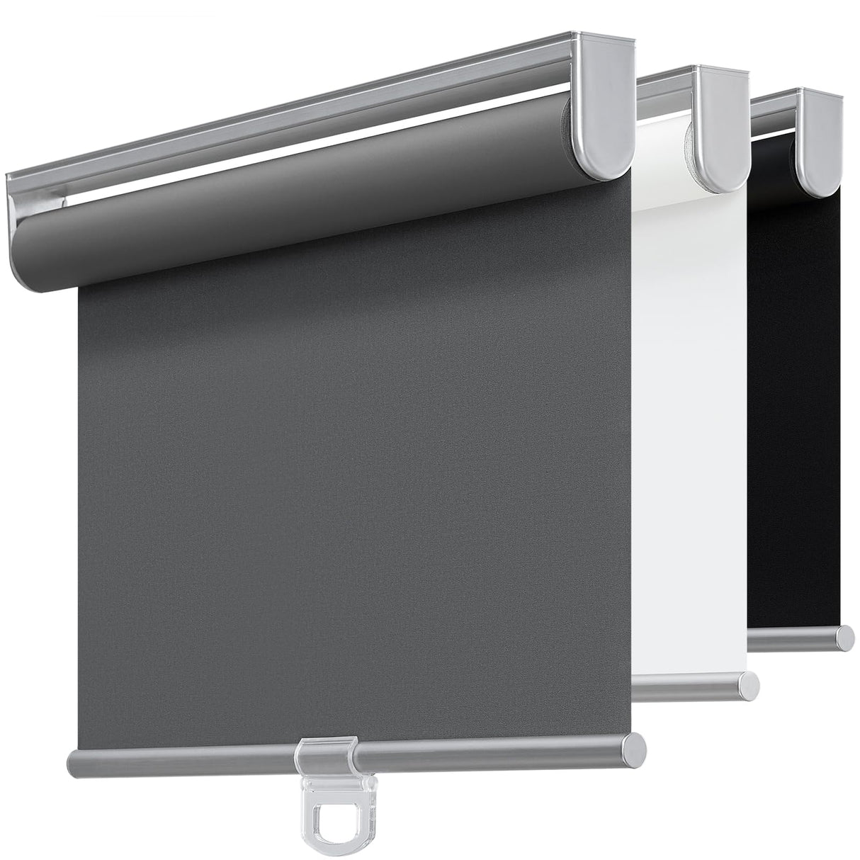 TOVALOR Cordless 100% Blackout Roller Shades for Windows,UV Protection Pull Down Shades,Room Darkening Door Blinds Thermal Insulated Fabric for Home Office and Bedroom(14" W x 72" H,Grey) TOVALOR