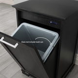 Smhxo Tilt Out Trash Cabinet, Wooden Freestanding Trash Cabinet with Deodorising Function, 10 Gallons Hidden Laundry Sorter Cabinet, Black Smhxo