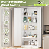 SUNCROWN 72" Metal Storage Cabinet - Heavy-Duty Metal Garage Cabinet with 4 Adjustable Shelves & 2 Doors for Tools, Office, Home, Workshop,White SUNCROWN