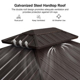 PURPLE LEAF 6.5' X 10' Hardtop Grill Gazebo for Patio Permanent Metal Roof with 2 Side Shelves Deck Yard Tent Aluminum Garden Outside Sun Shade Outdoor BBQ Canopy PURPLE LEAF