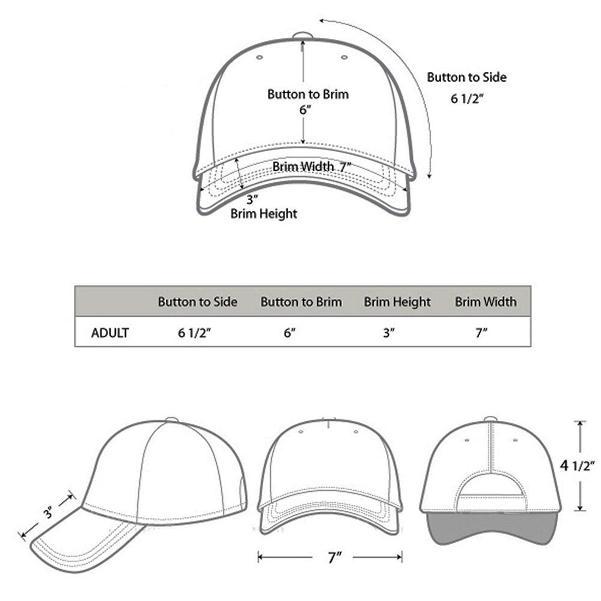 Gelante Plain Blank Baseball Caps Adjustable Back Strap 3 PC-001-White Gelante