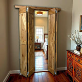 LUBANN 25.5 x 84 Unfinished Rustic Alder Solid Wood Bifold Barn Door Assembled bi-fold barn Door Ready to Install bifolding Door Bifold Door Slab LUBANN