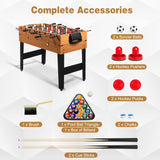 Goplus 48 Inch Game Table, 3-in-1 Combo Table Set w/Adult Size Foosball Table, Pool Table, Slide Hockey Table, Multi Game Table w/Billiard, Soccer & Hockey for Arcade, Party, Family Night, Game Room Goplus