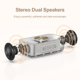 REACHER Sound Machine Alarm Clock with Magnetic Wireless Charging for iPhone, 15W Fast Wireless Charger Alarm Clocks White Noise Machine for Sleeping, Dimmable Display for Bedrooms-Wood Grain REACHER