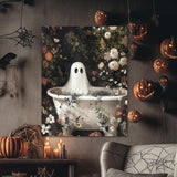 CEUHROG Halloween Paint by Numbers Kit for Adults,Funny Bathing Ghost Adult Paint by Number Kits on Canvas for Beginner,Retro Horror DIY Acrylic Painting by Numbers for Gift Home Decor(16x20inch) CEUHROG
