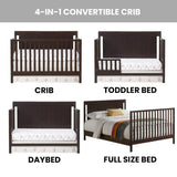 Oxford Baby Lazio 4-in-1 Convertible Baby Crib, Espresso Brown, GreenGuard Gold Certified Oxford Baby