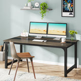 Tribesigns Modern Computer Desk, 63 x 31.5 inch Large Office Desk Computer Table Study Writing Desk Workstation for Home Office, Grey/Black Tribesigns