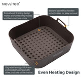 NEWITEE Air Fryer Silicone Liners 5 Qt For Ninja* AF141/AF181/COSORI*, 2 Pack BPA Free Platinum Air Fryer Basket Liners, Square Ninja Large Reusable Air Fryer Accessories Replacement for Parchment NEWITEE