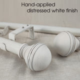 ILAISIHOME 1-1/8 Inch Diameter Farmhouse Style White Curtain Rods with Round Finial, 72-144 inch Telescoping Double Rod for window width 68-140 inch, 1 pack ILAISIHOME