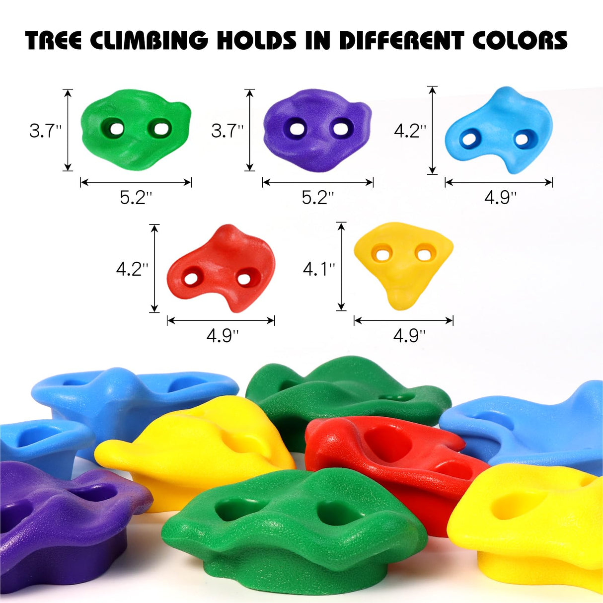 TOPNEW 20 Ninja Tree Climbing Holds for Kids Climber, Adult Climbing Rocks with 6 Ratchet Straps for Outdoor Ninja Warrior Obstacle Course Training TOPNEW