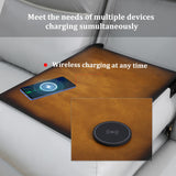 Plithzy Power Recliner Sofa Set Breathing Leather Living Room Furniture 2 Piece Reclining Couches with LED, USB Charging Ports, Cup Holder and Storage (Sofa+Loveseat, Light Grey) Plithzy