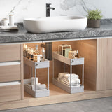 SOLEJAZZ Slim Storage Cart, 4 Tier Bathroom Organizer Mobile Shelving Unit, Rolling Utility Cart Slide Out Organizer for Kitchen, Bathroom, Laundry, Narrow Places, Gray SOLEJAZZ