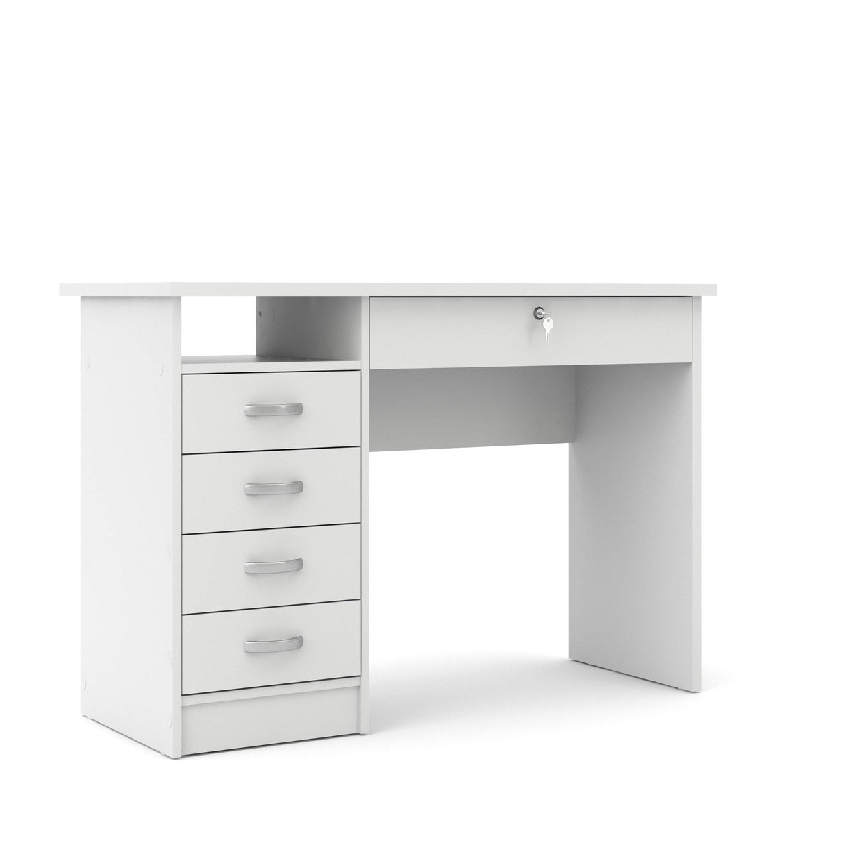 Tvilum Walden Desk with 5 Drawers, White Tvilum